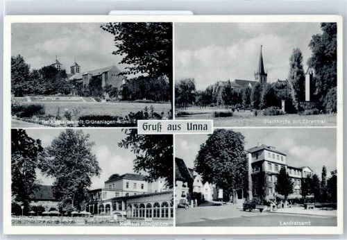 Unna St. Katharina, Stadtkirche mit Ehrenmal, Kurhaus Königsborn, Landratsamt
