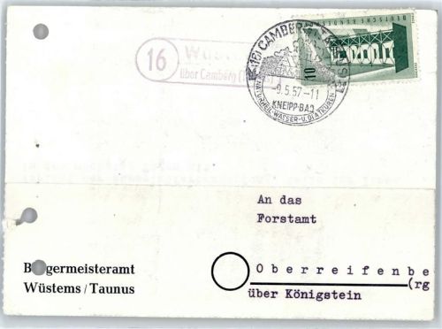 Bad Camberg Landpoststempel Wüstems