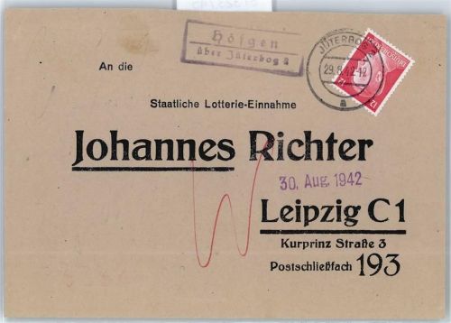 14913 O1700 Jüterbog - Landpoststempel Höfgen