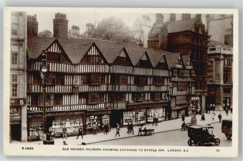London Old Houses Holborn, Showing Entrance to Staple Inn