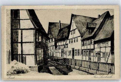 59494 W4770 Soest , Westf - Künstlerkarte, Am Loerbach