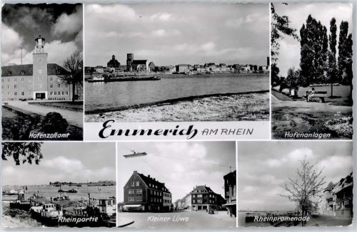 46446 W4240 Emmerich - Hafenzollamt, Teilansicht, Hafenanlagen, Rheinpartie, Kleiner Löwe, Rheinpromenade