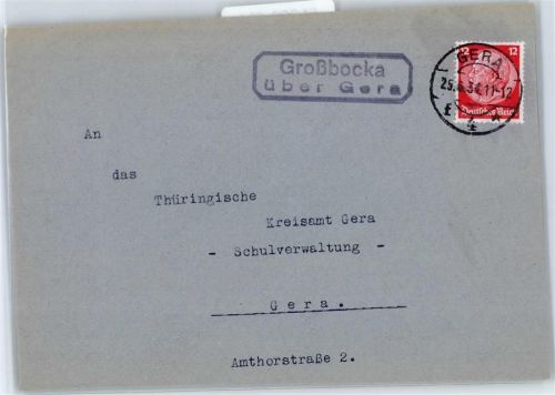 Gera Landpoststempel Großbocka