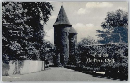 46325 W4280 Borken , Westf Gebrauchsspuren Leporello, Festungsturm