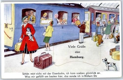 Hamburg Leporello Bahnhof Eisenbahn