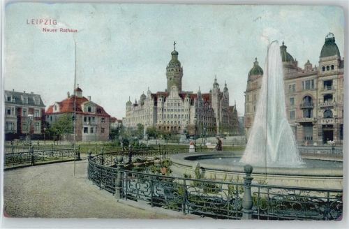 Leipzig Leporello, Neues Rathaus, Springbrunnen