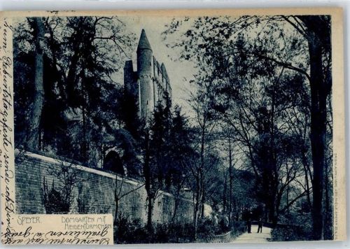 Speyer 1904 Domgarten mit Heidentürmchen