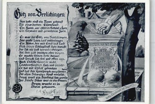 74238 W7109 Krautheim , Jagst - Götz von Berlichenen Denkmal