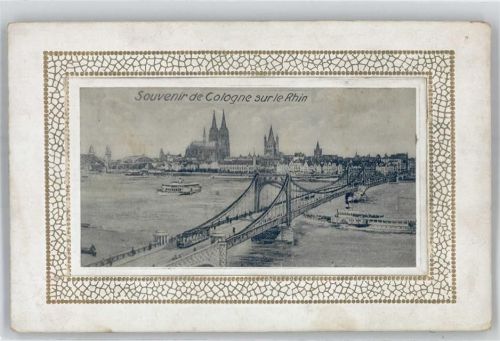 Köln Stadt Leporello, Brücke, Straßenbahn, Schiff, Blick über den Rhein zum Dom