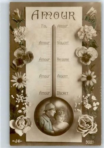 Verlag JK Nr. 9821 , Thermometer , Liebe , Poesie Patriotik WK I, Frankreich