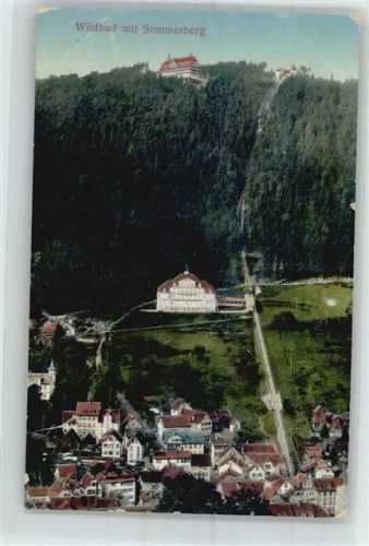 Bad Wildbad 1912 Gasthaus Sommerberg Bergbahn