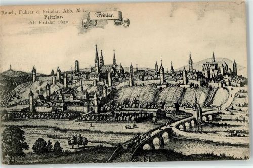 34560 W3580 Fritzlar Künstlerkarte Alt Fritzlar 1640