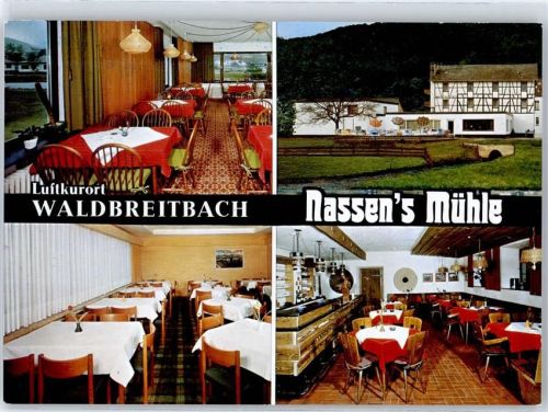 56588 W5454 Waldbreitbach Werbe AK Gasthaus Nassens Mühle