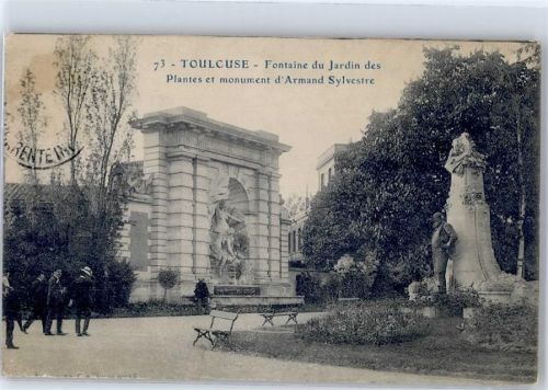 Toulouse Fontaine du Jardin des Plantes et monument d Armand Sylvestre
