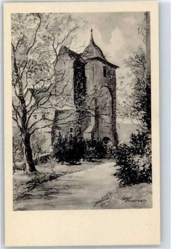 Runkel Künstler-Karte, sign. Achenbach