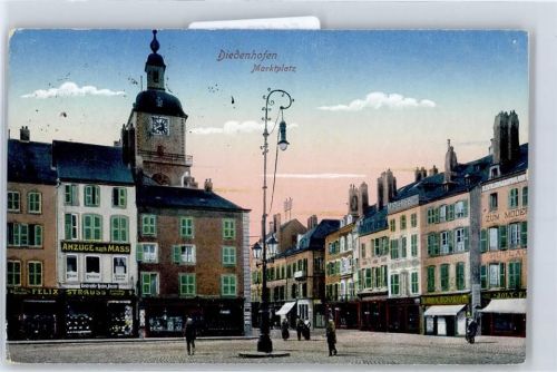 Thionville 1916 Marktplatz Geschäft Feldpost WK I