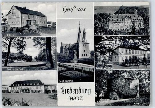 Liebenburg 1963 Ev. Kirche Schloss Sanatorium