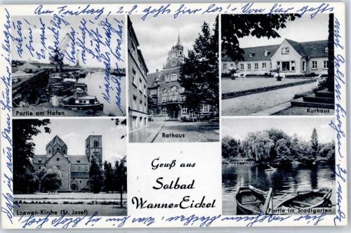 Wanne-Eickel Kurhaus Loewen Kirche Hafen Rathaus