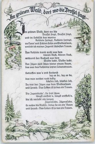 Jagd Liederkarte