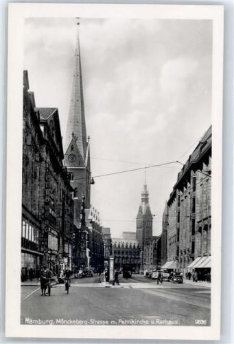Hamburg Mönckebergstrasse Petrikirche Rathaus