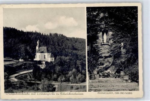 Schwickershausen Wallfahrtskirche mit Lourdesgroote