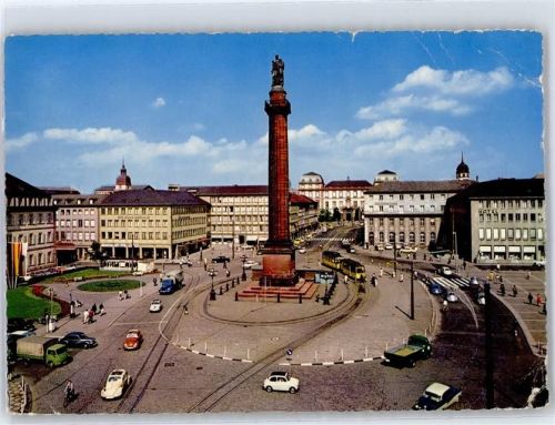 Darmstadt Luisenplatz Ludwigssäule Hotel Straßenbahn