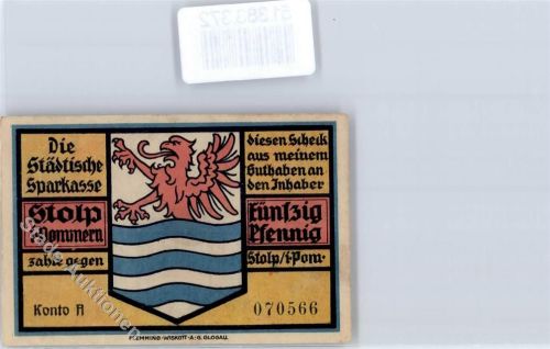Stolp Scheck Städtische Sparkasse Wappen Das neue Tor