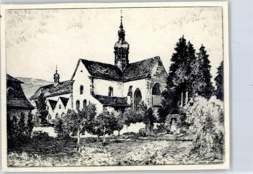 Eberbach Klosterkirche nach Original-Federzeichnung sign. Heinr. Landgrebe