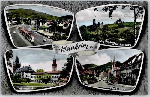 Weinheim Burg Windeck Wachenburg Schlosspark Marktplatz Straßenbahn