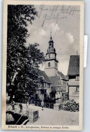 Erbach Schlossbrücke Rathaus Ev. Kirche