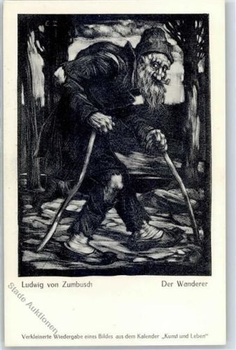 Der Wanderer sign. Ludwig von Zumbusch
