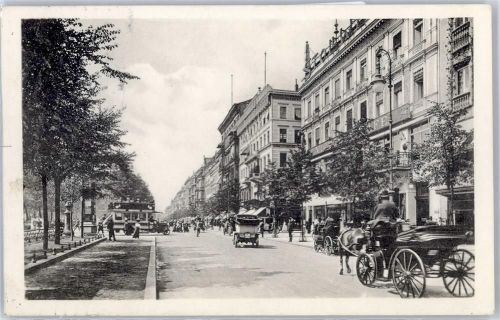 Berlin, unsortiert Unter den Linden Cafe Victoria Straßenbahn Pferdekutsche