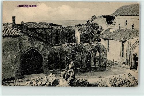 Vigneulles-les-Hattonchatel Der zerstörte Kirche von Hattonchatel Feldpost