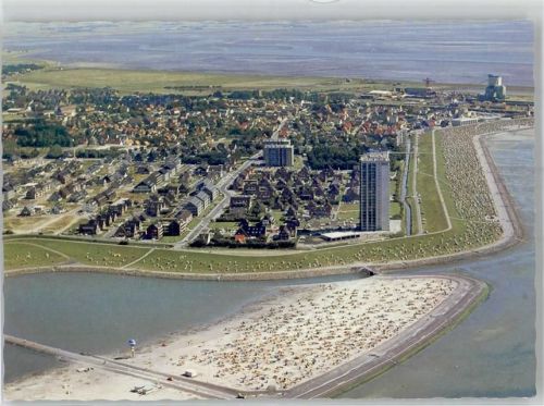 25761 W2242 Büsum - Fliegeraufnahme Sand und Grünstrand Perlebucht