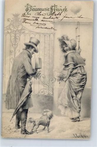 1902 sign. von Wichera, R. R. Frau Mistel Neujahr M. Munk Vienne