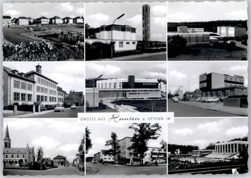 Hausen Bürgerhaus Straße Kirche Volksbank Autos