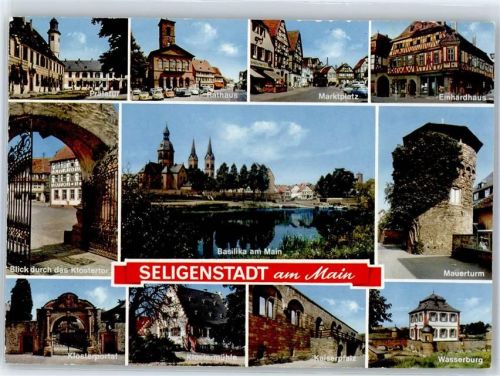 Seligenstadt Rathaus Marktplatz Einhardshaus Mauerturm Wasserburg Kloster Kaiserplatz