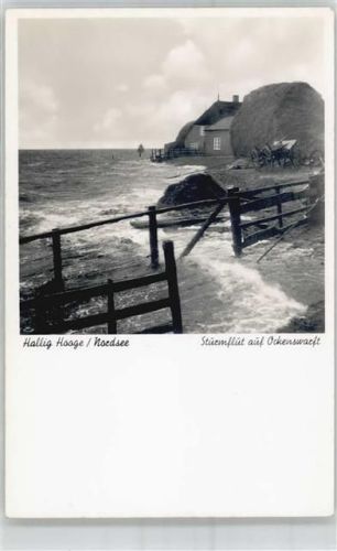 25859 W2251 Hooge , Hallig - Sturmflut auf Ockenswarft