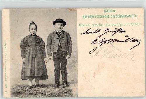 Kind Trachten Schwarzwald 1901