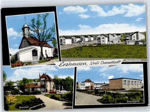 Erzhausen Kirche Bahnhof Schule