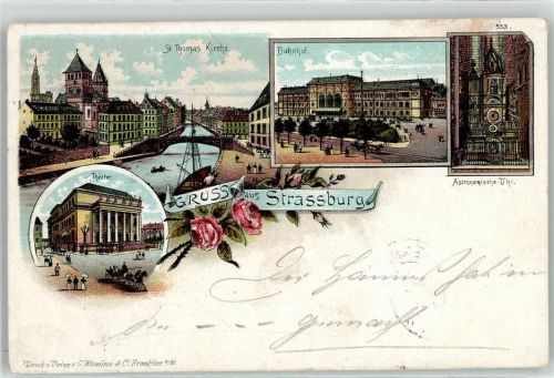 67000 Strasbourg Straßburg Lithographie