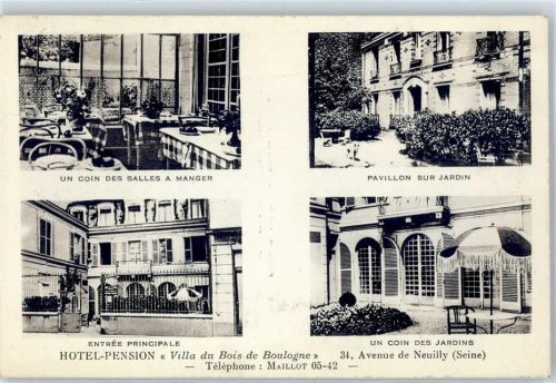 Maillot Hotel Pension Villa du Bois de Boulogne