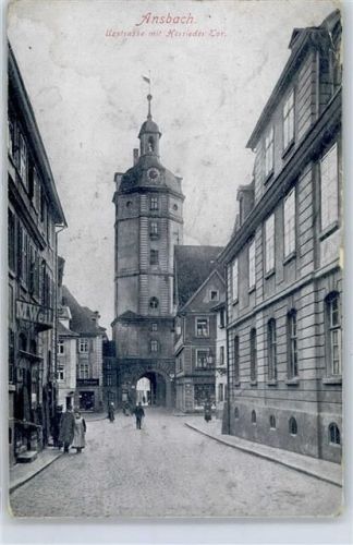91522 W8800 Ansbach , Mittelfr - Uzstrasse mit Herrieder Tor