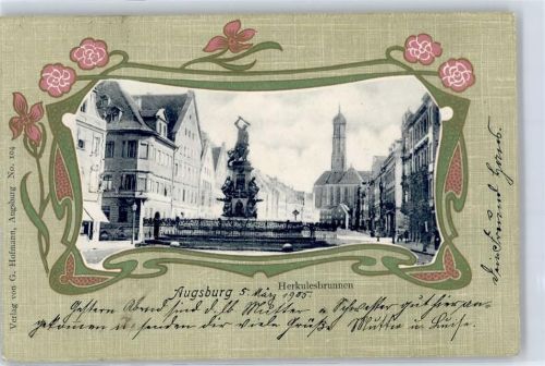 Augsburg 1905 Herkulesbrunnen