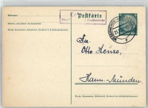 27628 W2856 Lehnstedt , Kr Wesermünde - Landpoststempel