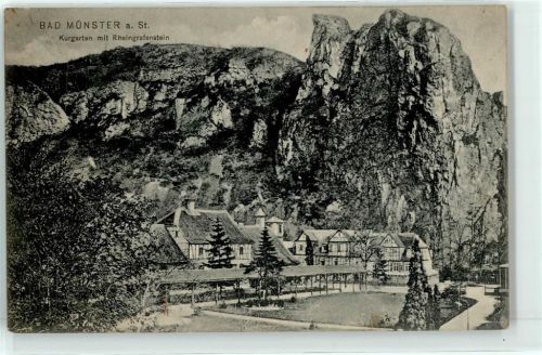 Bad Münster-Ebernburg 1905 Kurgarten Rheingrafenstein