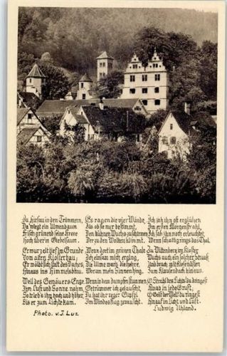 Hirsau Schlossruine mit Ulme Gedicht Ludwig Uhland