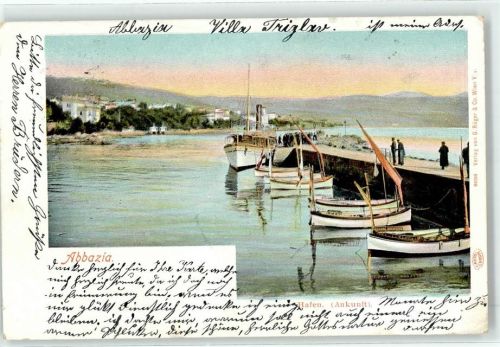 15024 Abbazia Lithographie Hafen