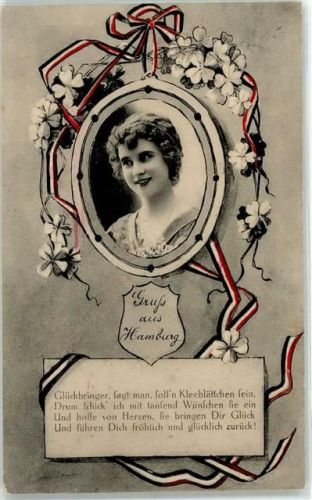 Hamburg 1915 Portrait Frau Glücksbringer