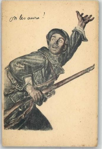 Soldat WK I Künstlerkarte